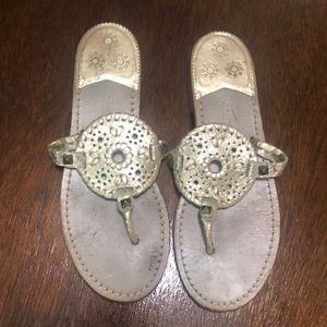 Jack Rogers Georgia Platinum Thong Sandal, 8